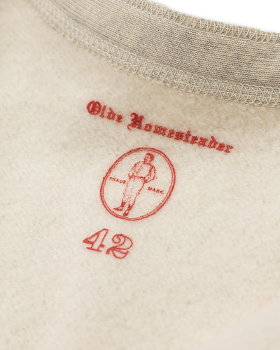Olde Homesteader Cotton Fleece Henley Neck L/S - Ecru Heather - Standard & Strange