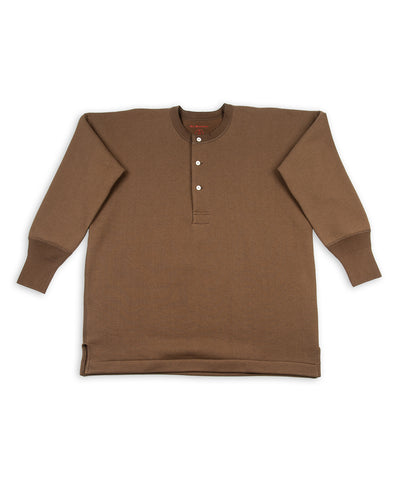 Olde Homesteader Cotton Fleece Henley Neck L/S - Rustic Wood - Standard & Strange