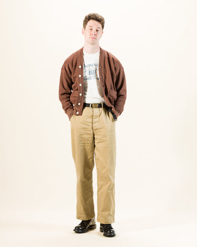 Olde Homesteader Extra Cotton Fleece Cardigan - Brown Heather - Standard & Strange