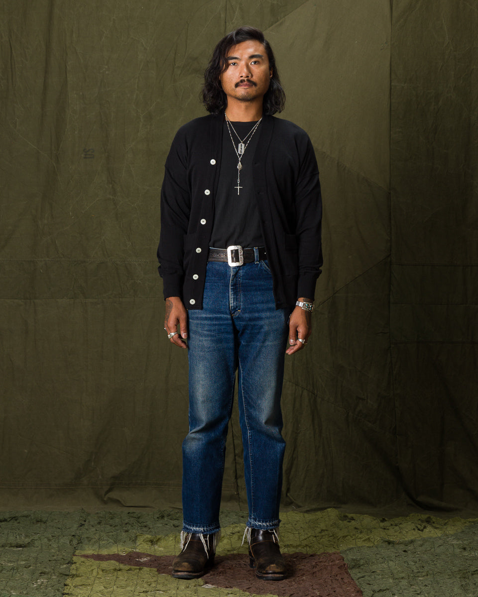 Olde Homesteader Extra Cotton Jersey Cardigan - Black - Standard & Strange