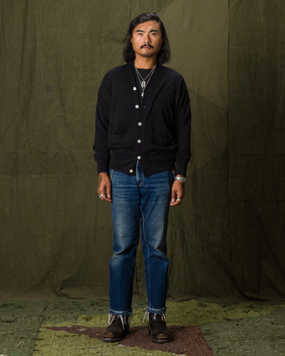 Olde Homesteader Extra Cotton Jersey Cardigan - Black - Standard & Strange