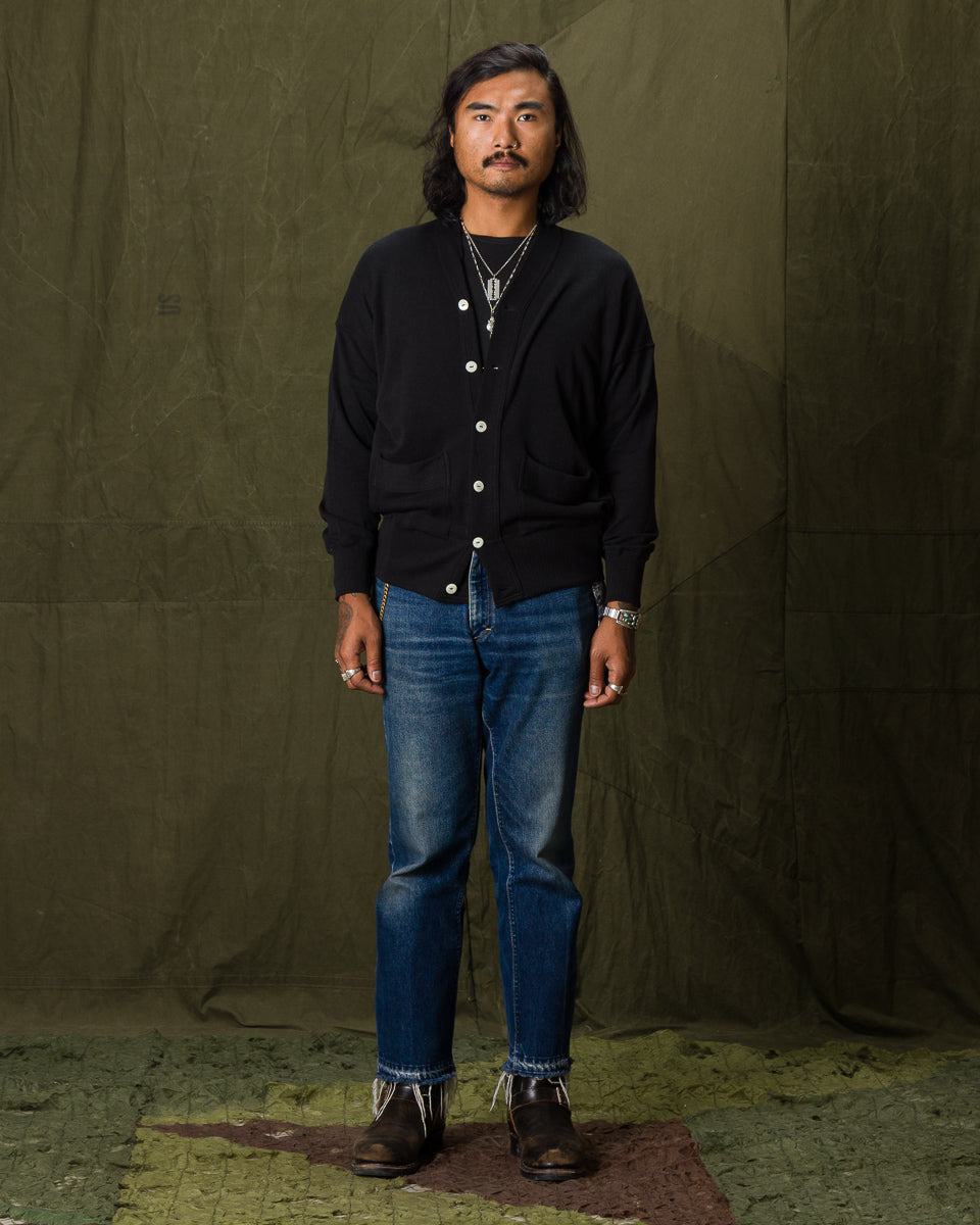 Olde Homesteader Extra Cotton Jersey Cardigan - Black - Standard & Strange