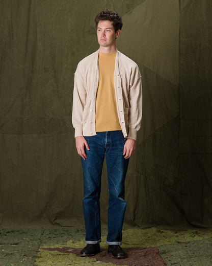 Olde Homesteader Extra Cotton Jersey Cardigan - Ecru - Standard & Strange