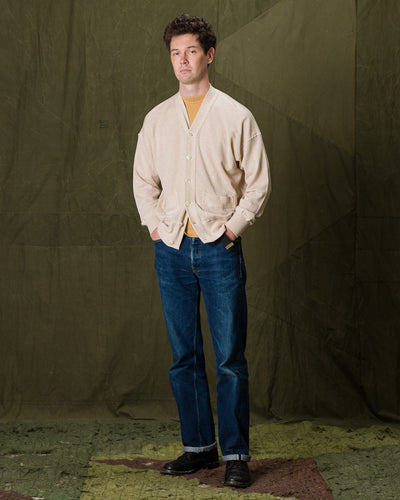 Olde Homesteader Extra Cotton Jersey Cardigan - Ecru - Standard & Strange