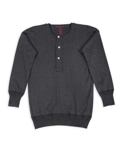 Olde Homesteader Interlock Henley Neck L/S - Black - Standard & Strange