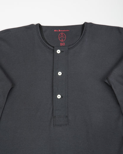 Olde Homesteader Interlock Henley Neck L/S - Black - Standard & Strange