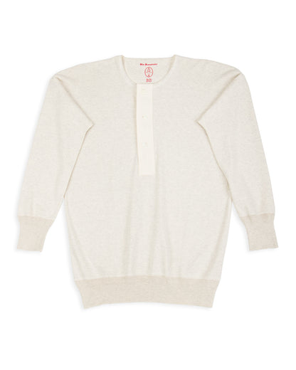 Olde Homesteader Interlock Henley Neck L/S - Ecru Heather - Standard & Strange