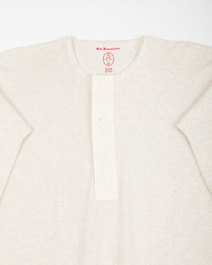 Olde Homesteader Interlock Henley Neck L/S - Ecru Heather - Standard & Strange