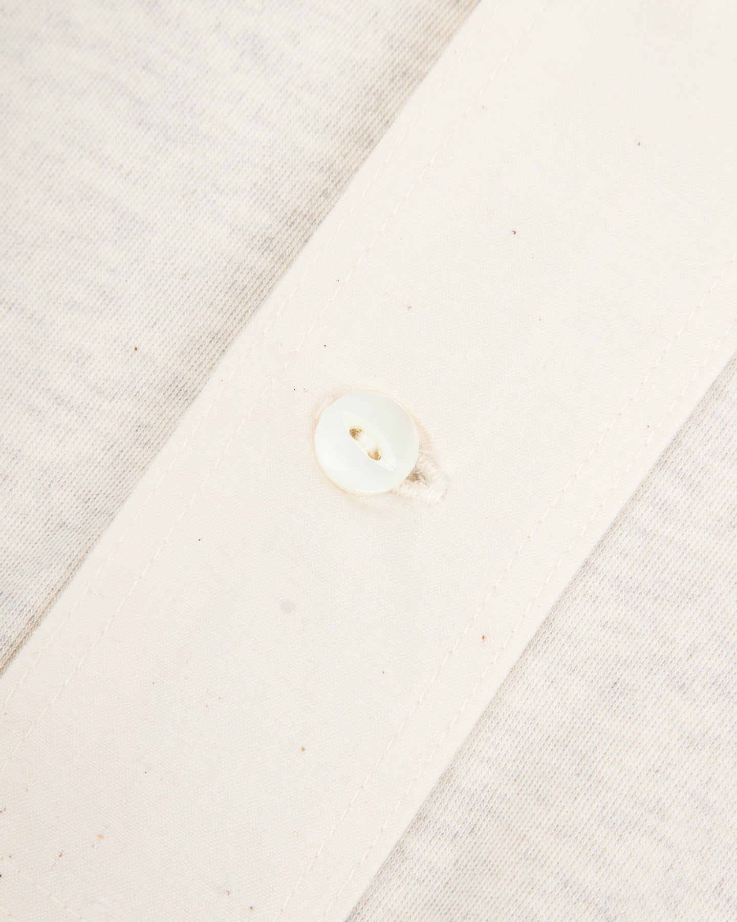 Olde Homesteader Interlock Henley Neck L/S - Ecru Heather - Standard & Strange