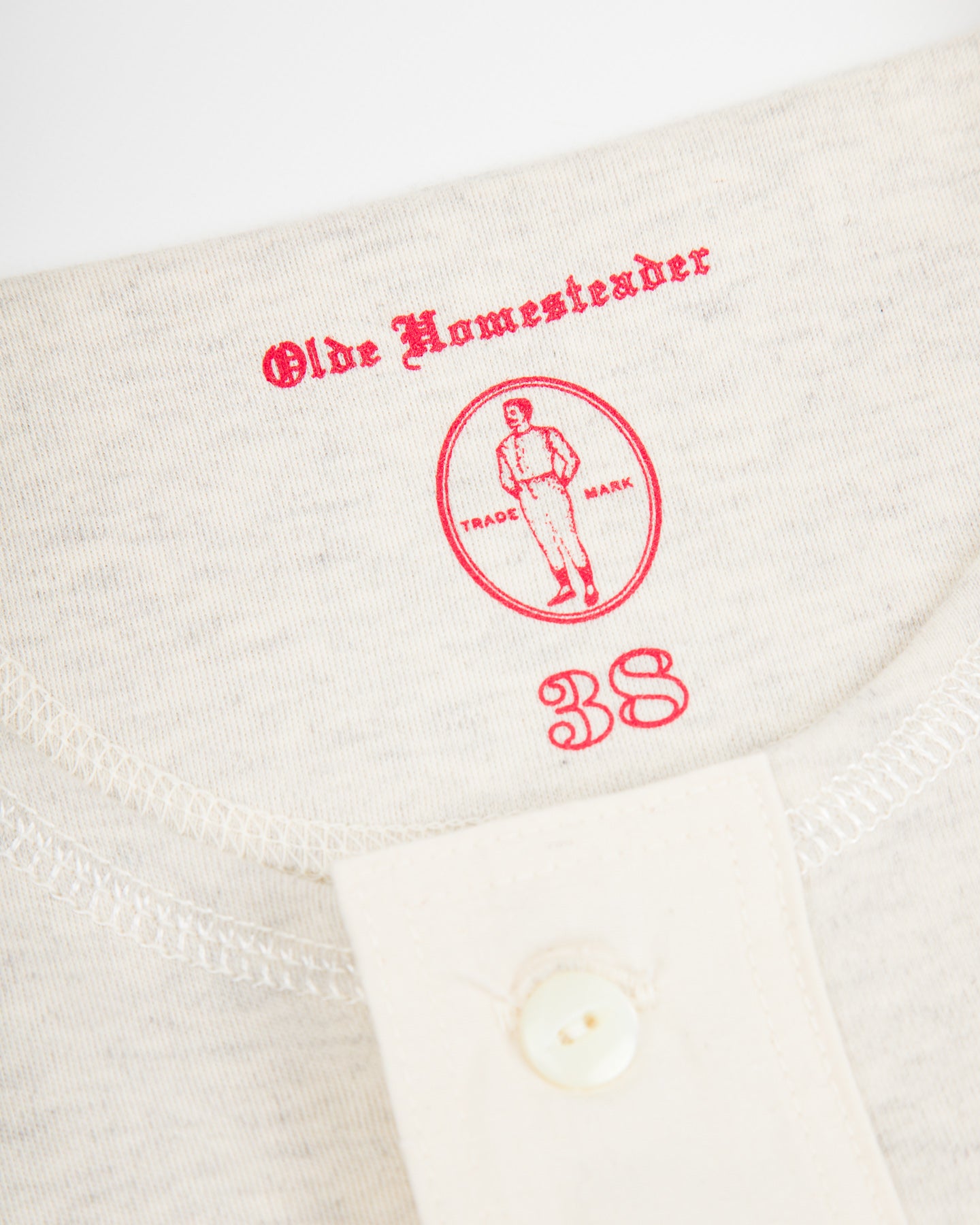 Olde Homesteader Interlock Henley Neck L/S - Ecru Heather - Standard & Strange