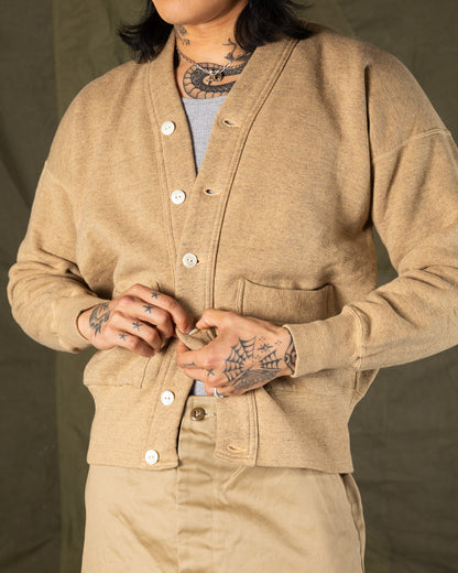 Olde Homesteader Mix Extra Cotton Fleece Cardigan - Golden Cream - Standard & Strange