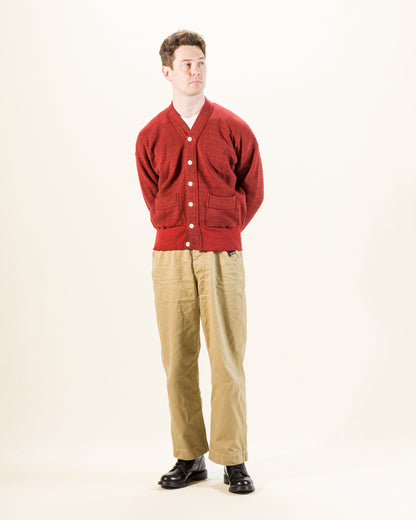 Olde Homesteader Mix Extra Cotton Fleece Cardigan - Turkey Red - Standard & Strange