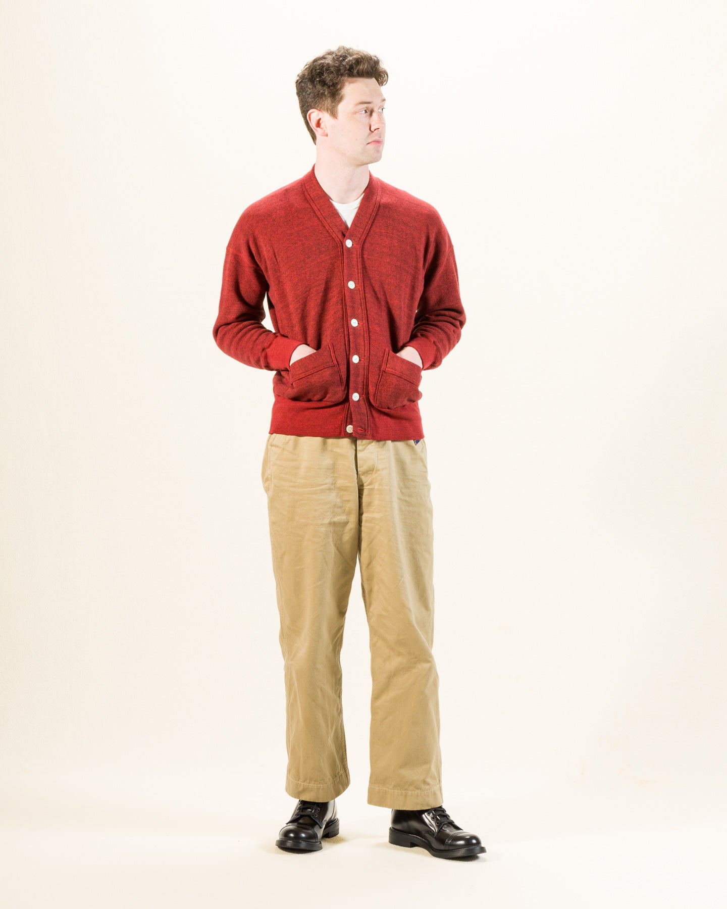 Olde Homesteader Mix Extra Cotton Fleece Cardigan - Turkey Red
