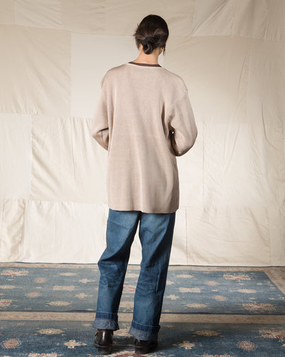 Olde Homesteader & Daughter Silk Hand Knitting Heavyweight Rib Pullover - Beige 8 - Standard & Strange