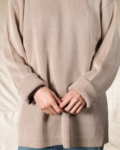 Olde Homesteader & Daughter Silk Hand Knitting Heavyweight Rib Pullover - Beige 8 - Standard & Strange