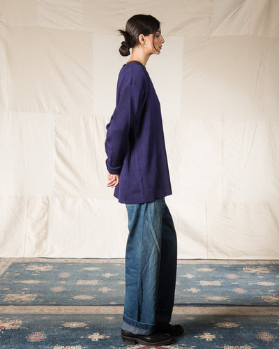 Olde H & Daughter Silk Hand Knitting Heavyweight Rib Pullover - Eggplant 8 - Standard & Strange