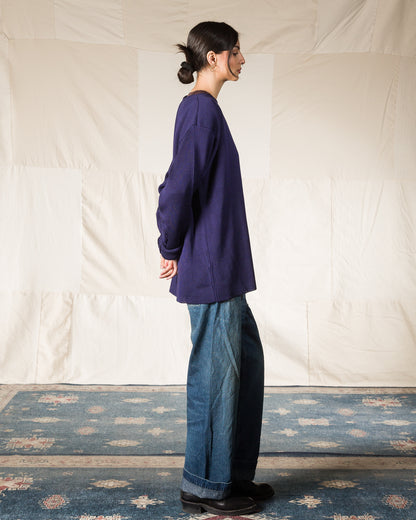 Olde H & Daughter Silk Hand Knitting Heavyweight Rib Pullover - Eggplant 8 - Standard & Strange