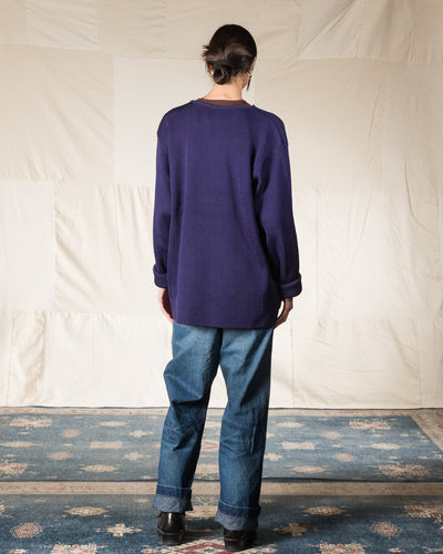 Olde H & Daughter Silk Hand Knitting Heavyweight Rib Pullover - Eggplant 8 - Standard & Strange