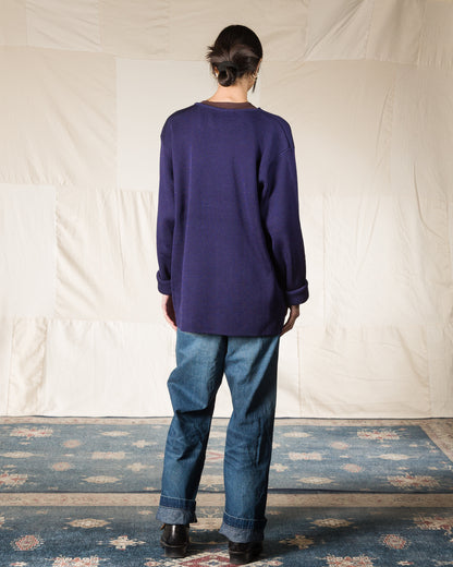 Olde H & Daughter Silk Hand Knitting Heavyweight Rib Pullover - Eggplant 8 - Standard & Strange