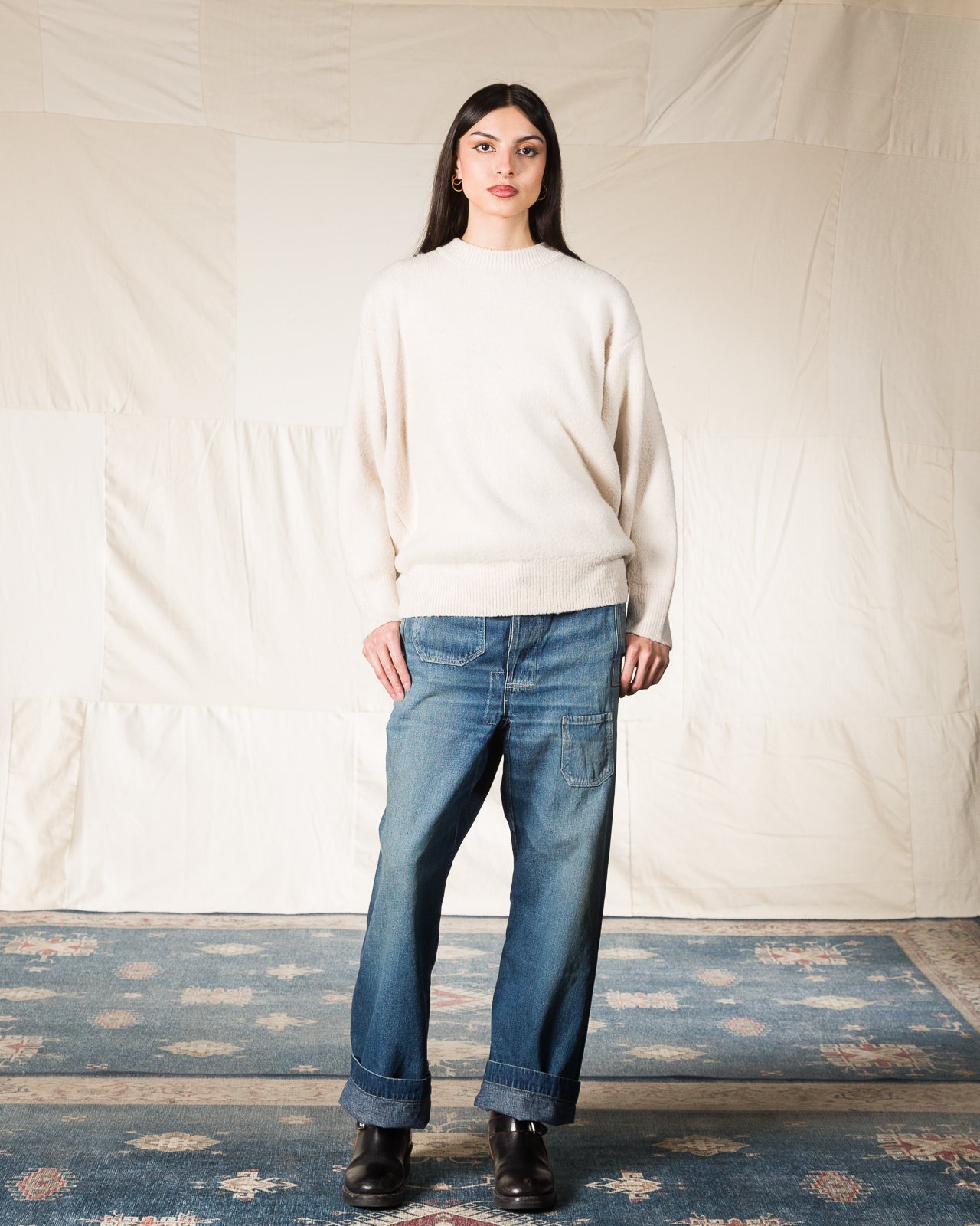 Olde Homesteader & Daughter Silk Shaggy Dog Pullover - Butter