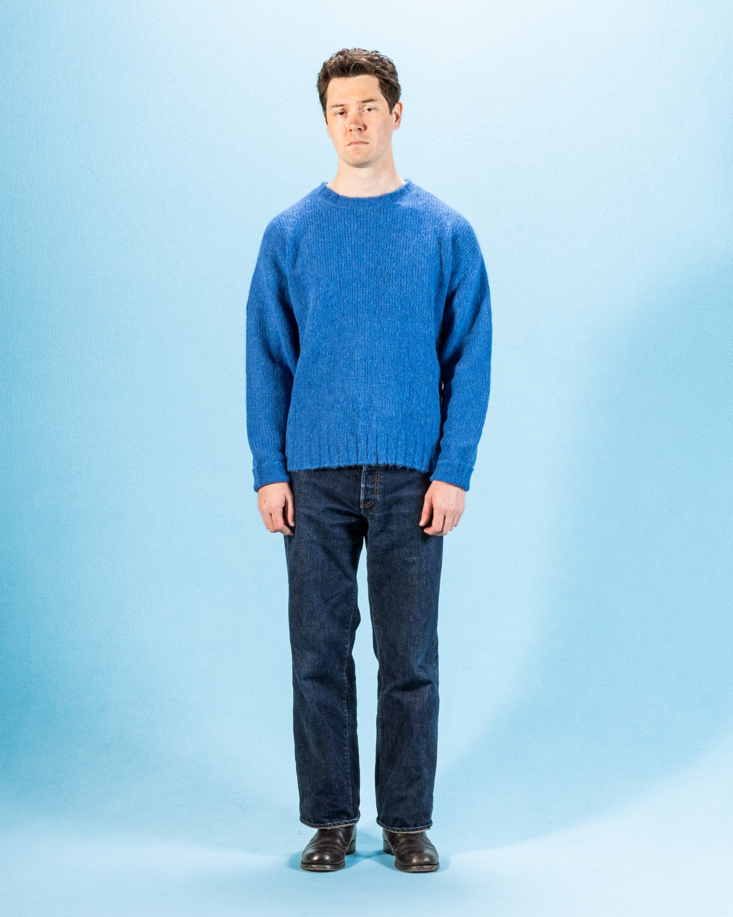 Shaggy Alpaguan Crewneck - Blue