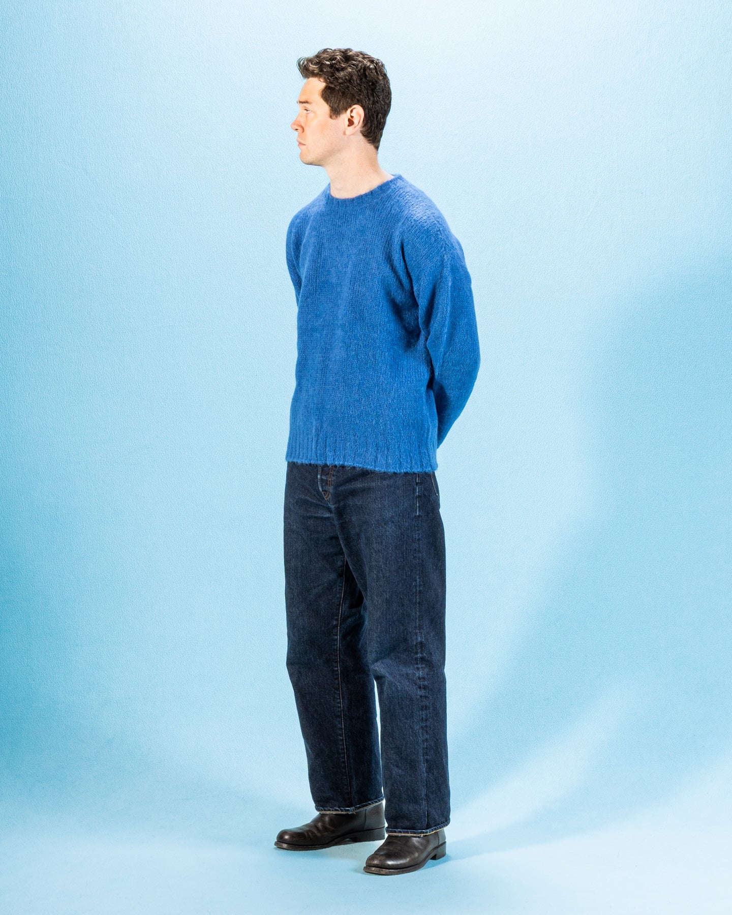 Shaggy Alpaguan Crewneck - Blue – Standard & Strange