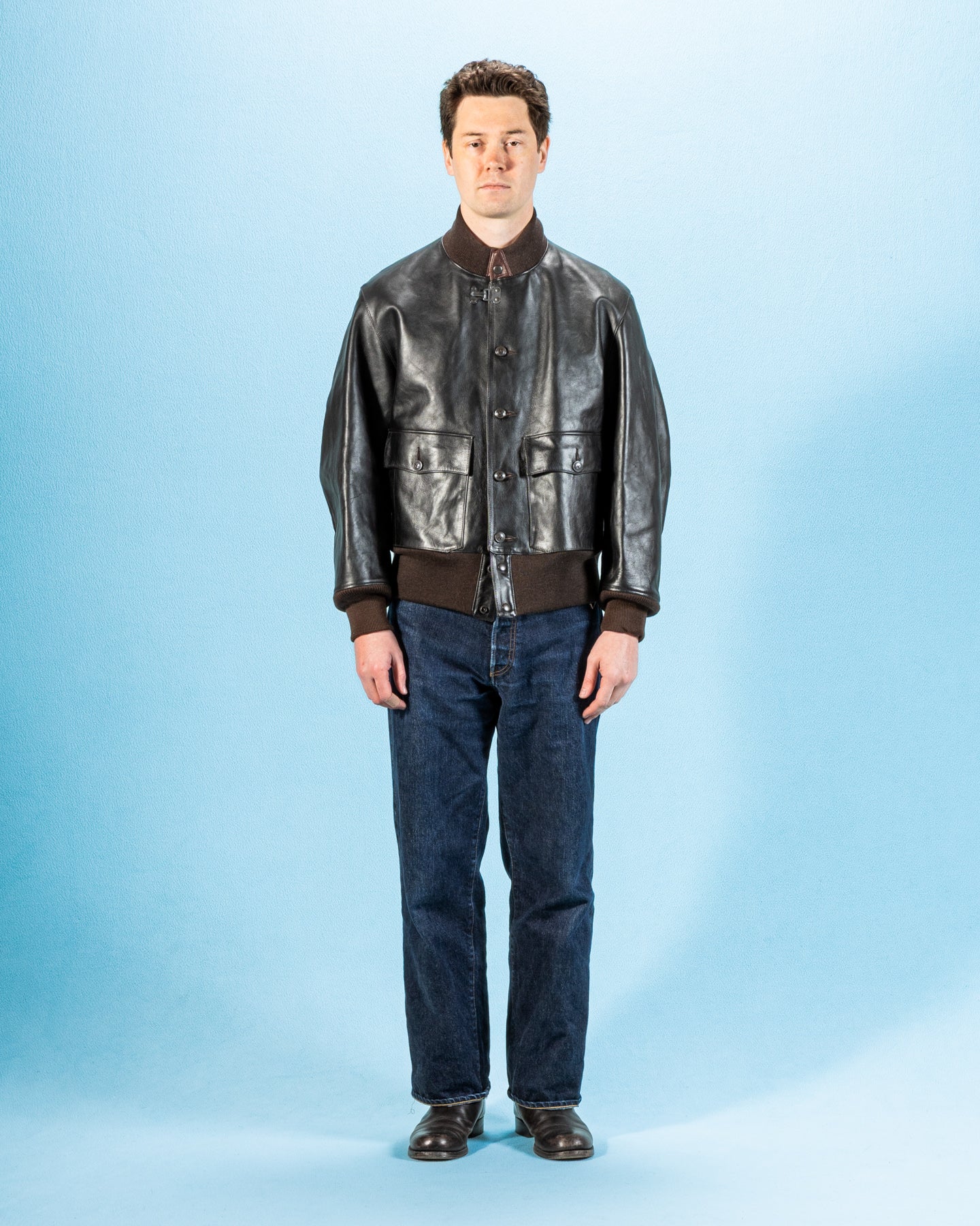 A-1 Jacket - Black Teacore Horsehide
