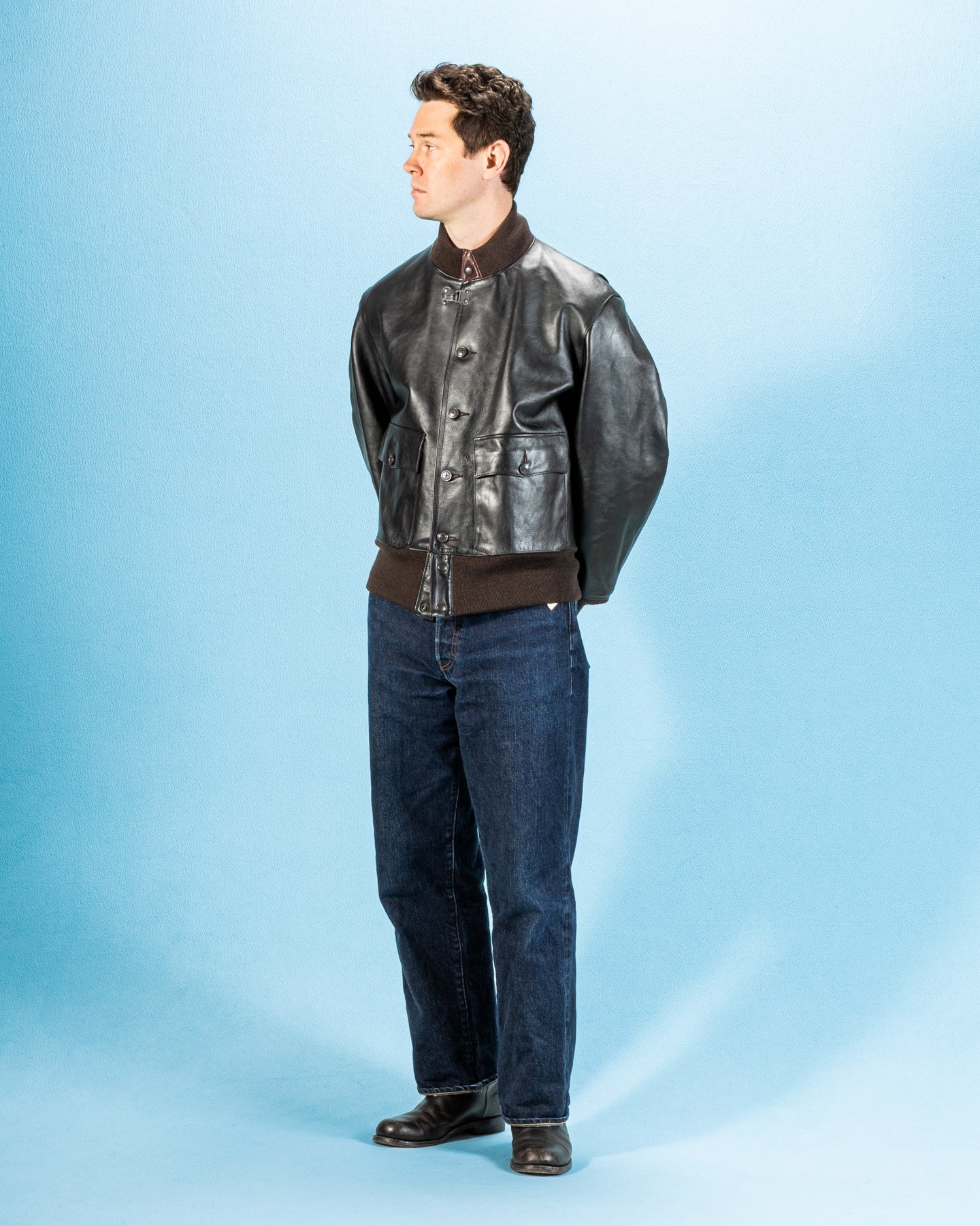 A-1 Jacket - Black Teacore Horsehide