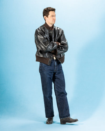 Nigel Cabourn A-1 Jacket - Black Teacore Horsehide - Standard & Strange