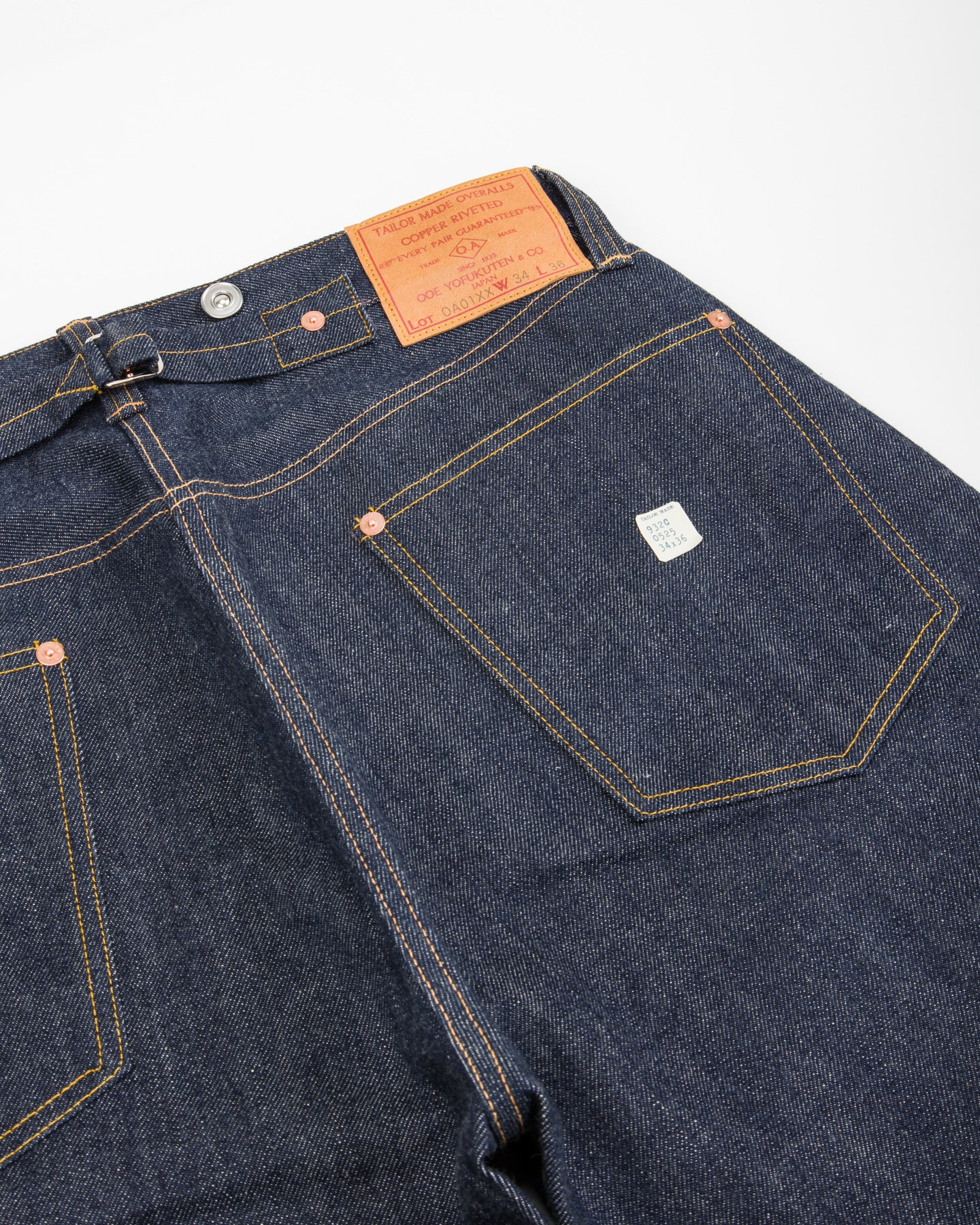 Ooe Yofukuten Lot OA01XX-0825 1920s Style Waist Overalls - 9oz A.M. Co. Denim - Standard & Strange