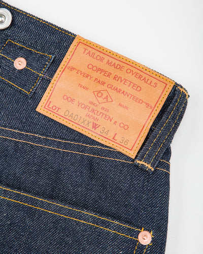 Ooe Yofukuten Lot OA01XX-0825 1920s Style Waist Overalls - 9oz A.M. Co. Denim - Standard & Strange