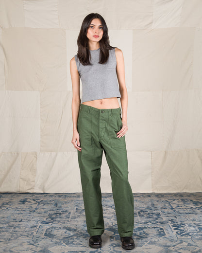 OrSlow Fatigue Pants - Regular Fit - Olive Reverse Sateen - Standard & Strange