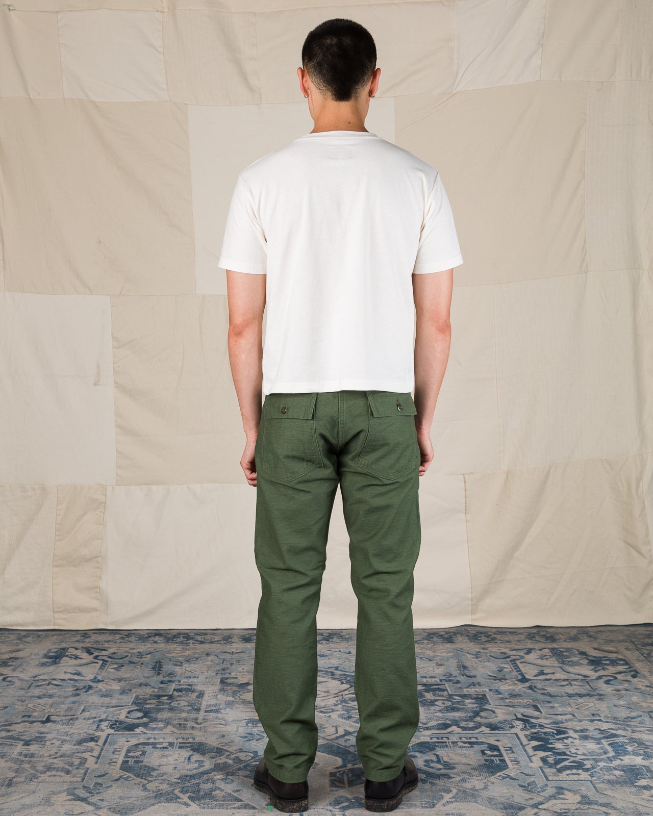 OrSlow Fatigue Pants - Regular Fit - Olive Reverse Sateen