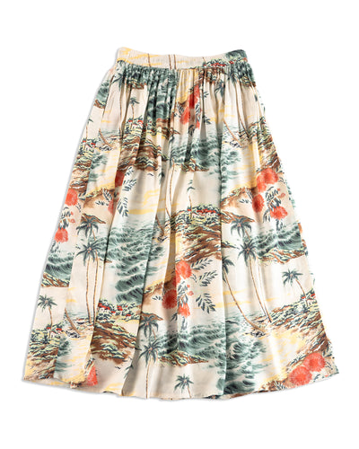 OrSlow Hawaiian Gathered Skirt - Ecru - Standard & Strange