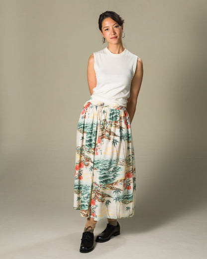 OrSlow Hawaiian Gathered Skirt - Ecru - Standard & Strange