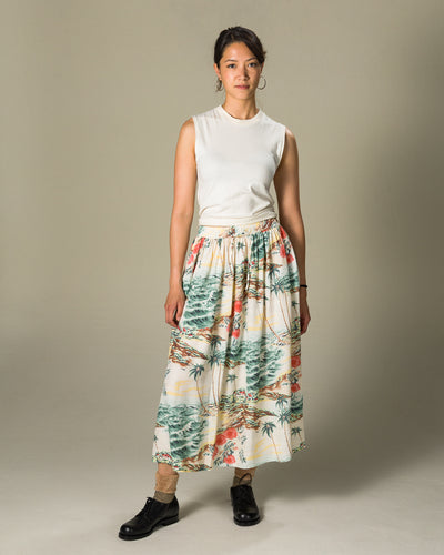 OrSlow Hawaiian Gathered Skirt - Ecru - Standard & Strange