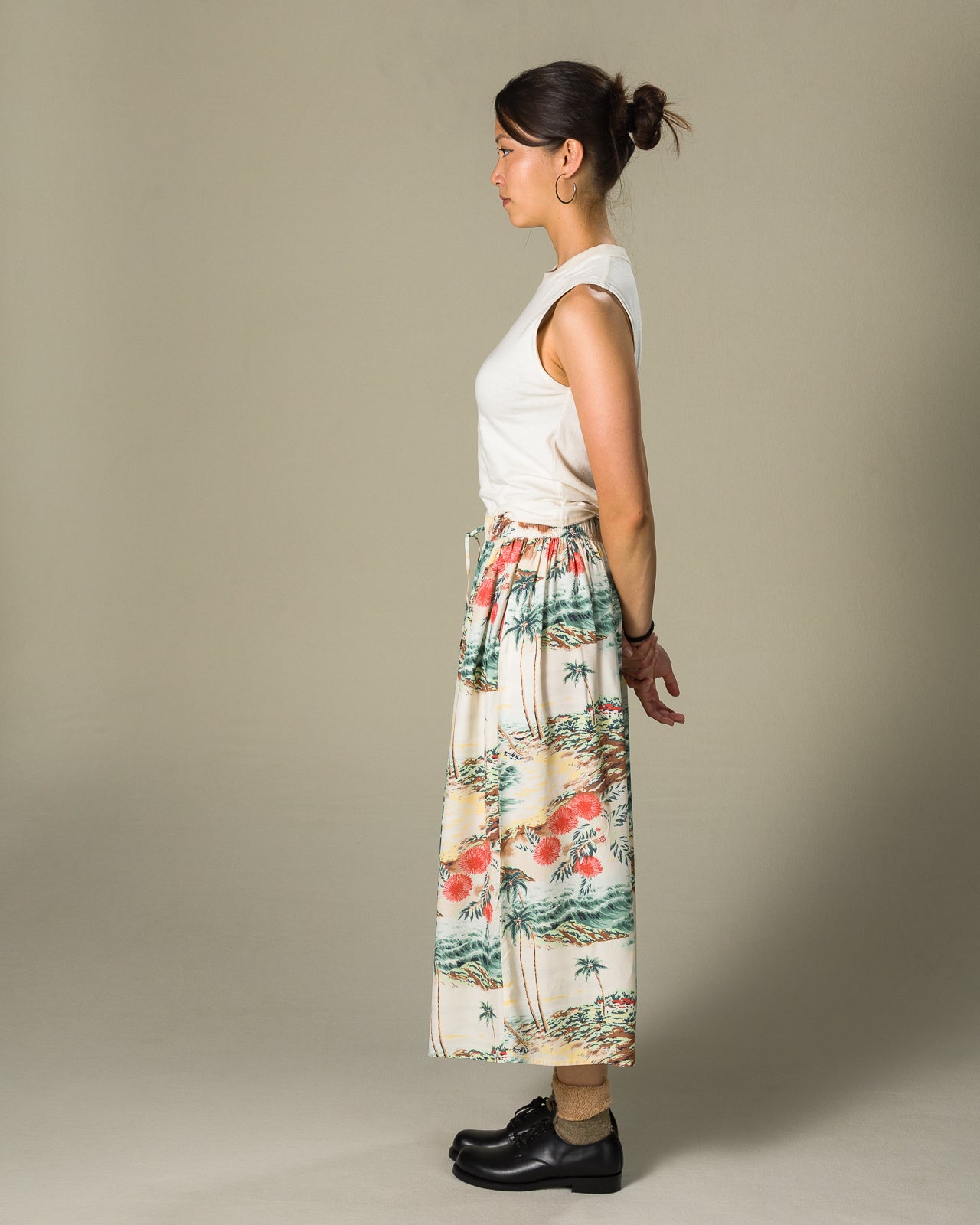 OrSlow Hawaiian Gathered Skirt - Ecru - Standard & Strange