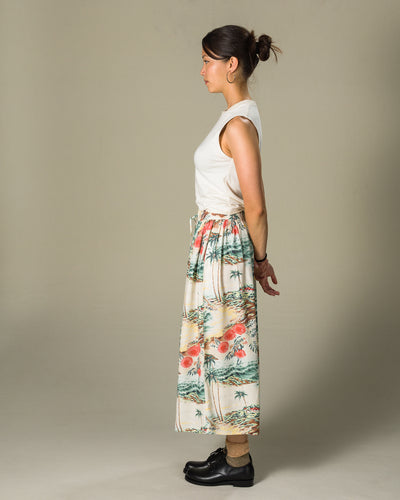 OrSlow Hawaiian Gathered Skirt - Ecru - Standard & Strange