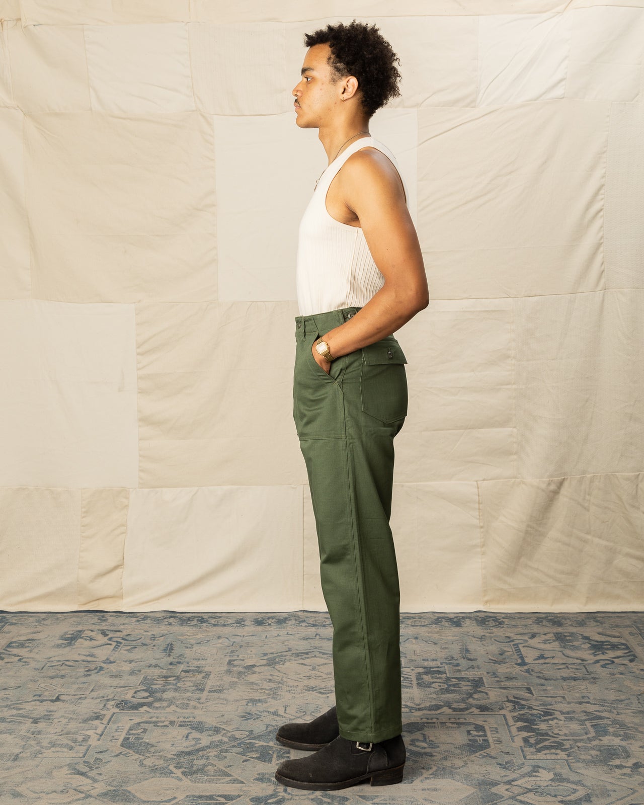 OrSlow High Waist Fatigue Pants - Green – Standard & Strange