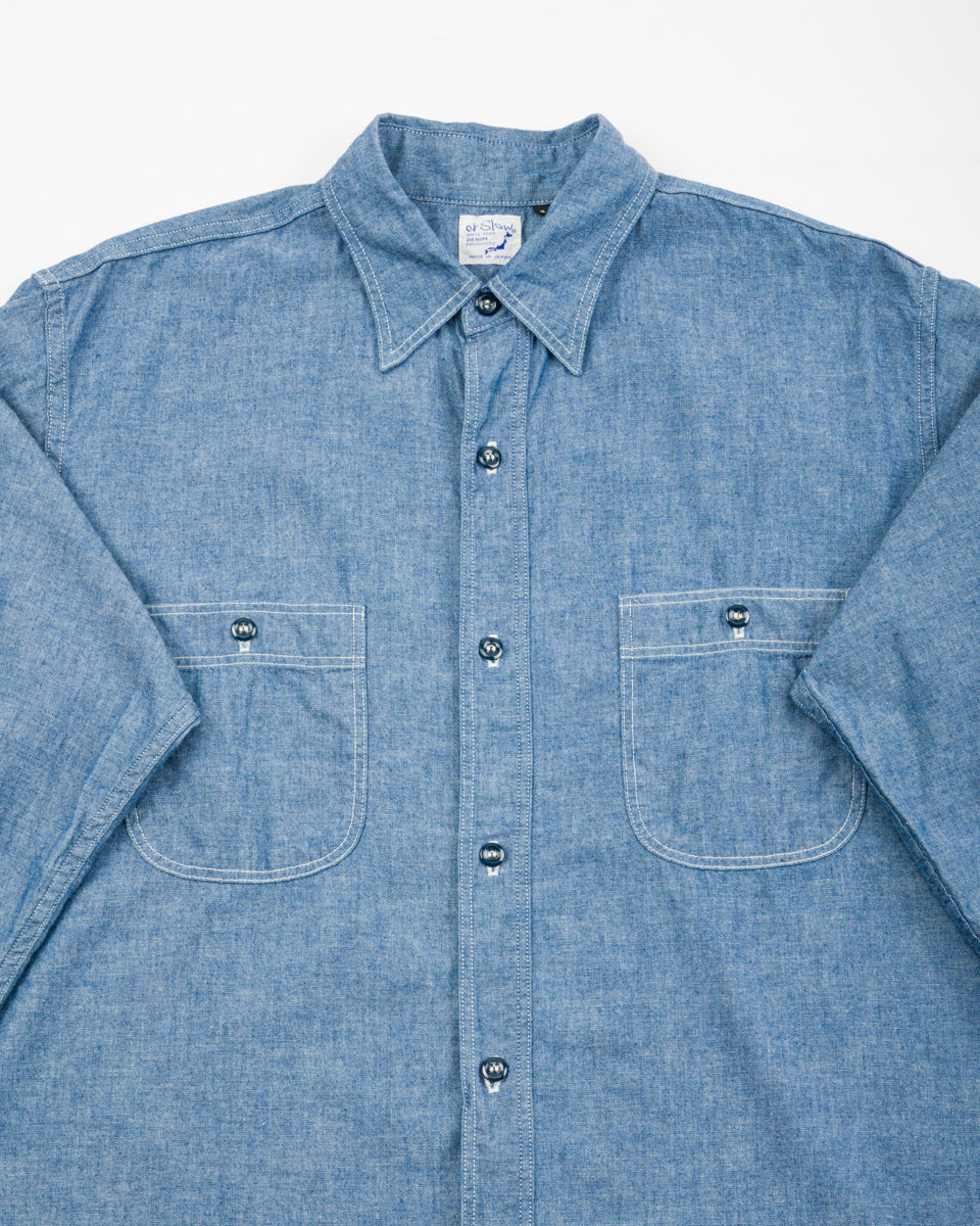 OrSlow Relax Fit Chambray Work Shirt - Blue Chambray - Standard & Strange
