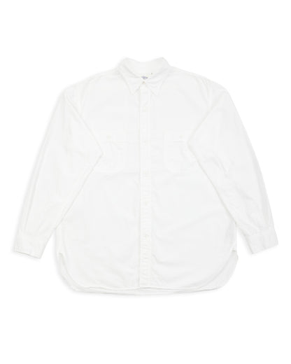 OrSlow Relax Fit Chambray Work Shirt - White - Standard & Strange