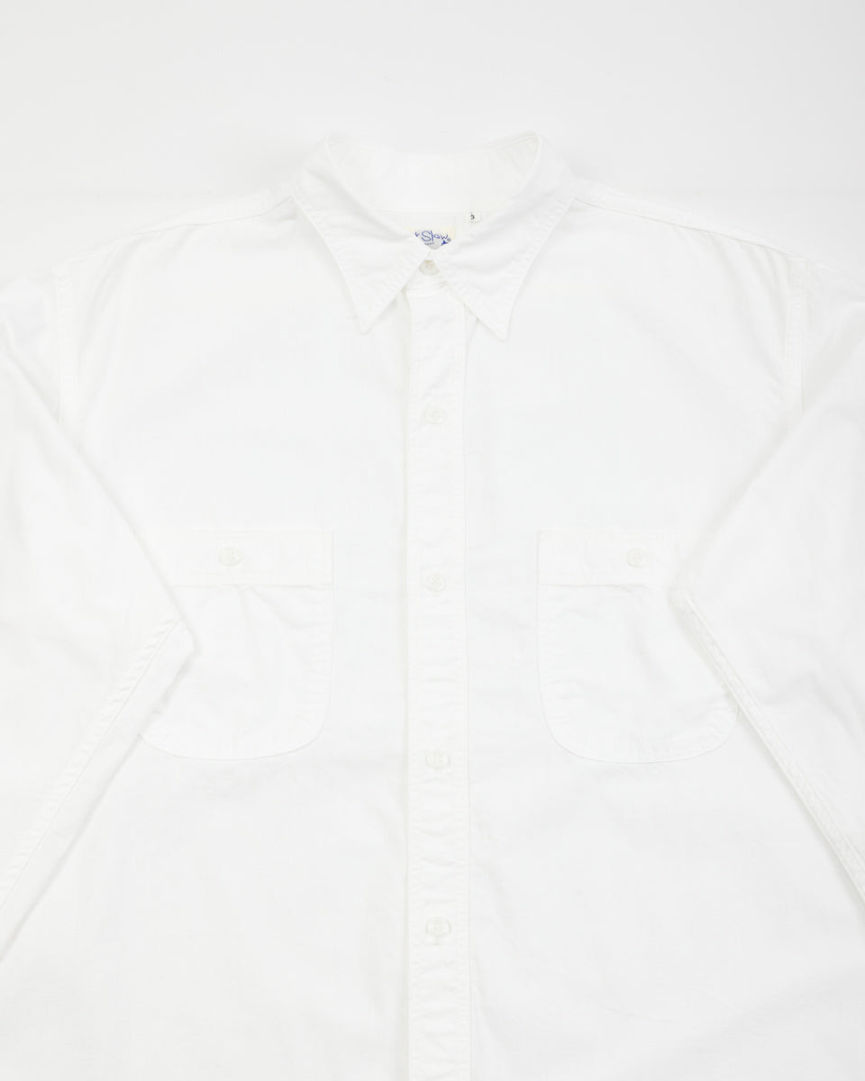 OrSlow Relax Fit Chambray Work Shirt - White - Standard & Strange
