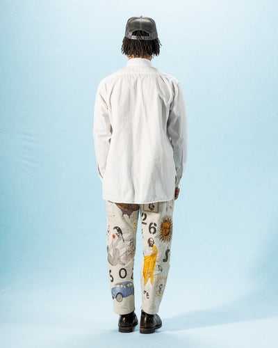 OrSlow Relax Fit Chambray Work Shirt - White - Standard & Strange