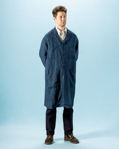 OrSlow Shop Coat (Unisex) - Indigo Check - Standard & Strange