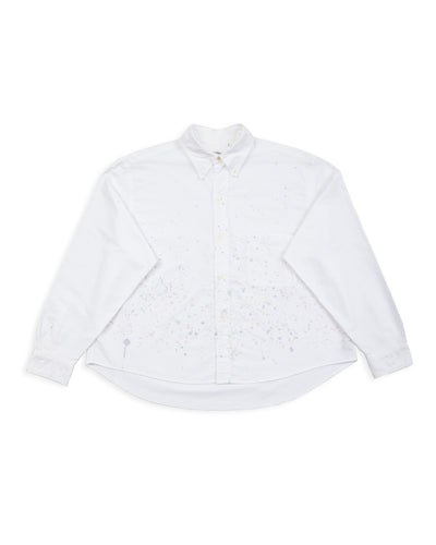 OrSlow Short Button Down Shirt - White w/Paint - Standard & Strange