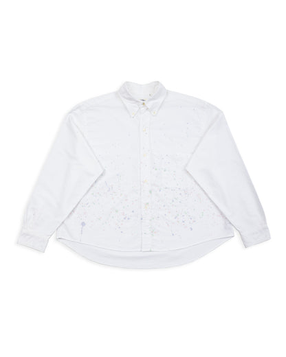 OrSlow Short Button Down Shirt - White w/Paint - Standard & Strange