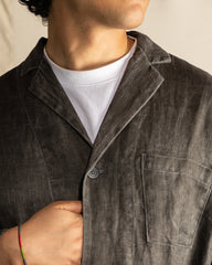 OrSlow Sumi Dyed Linen Simple Work Jacket - Charcoal Gray - Standard & Strange