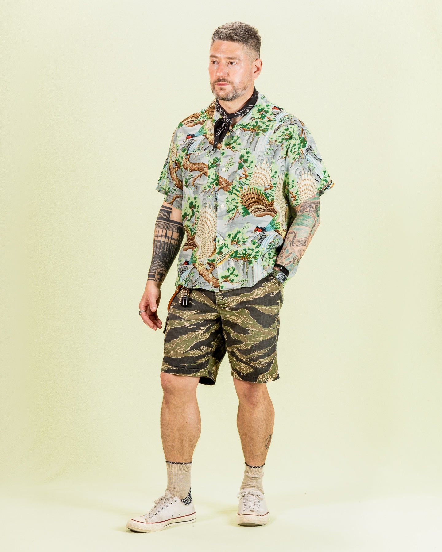 OrSlow Peacock Garden Hawaiian Shirt - Green - Standard & Strange