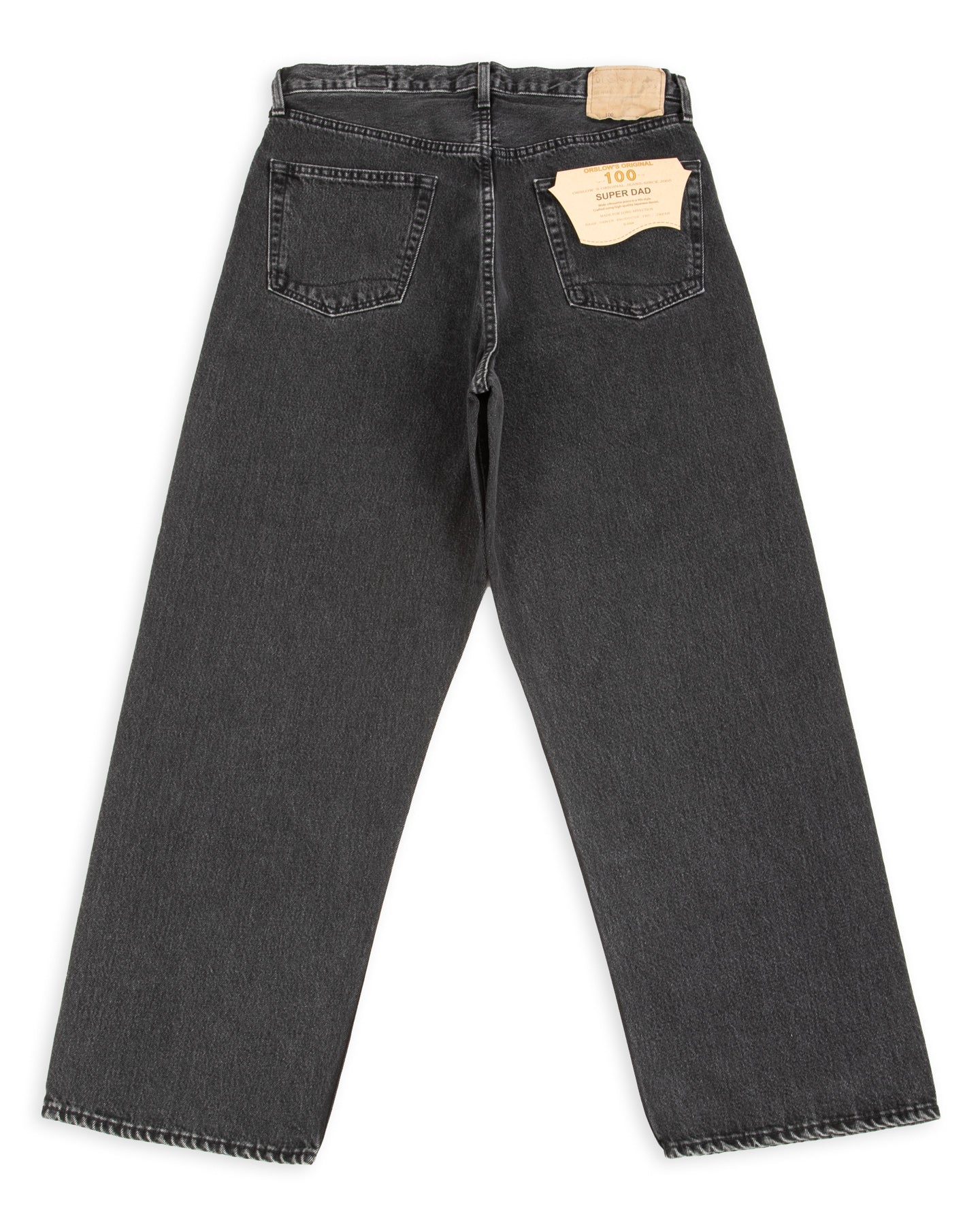 Super Dad's Fit Denim Pants (Unisex) - Black Denim Stone