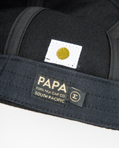 Papa Nui Mike Force Cap - Black Wool - Standard & Strange
